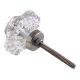 Clear Square Glass Flower Cabinet Knob